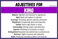 What words describe a king?